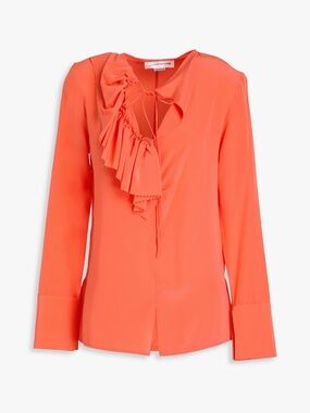 VICTORIA BECKHAM
Ruffled silk crepe de chine blouse UK 8